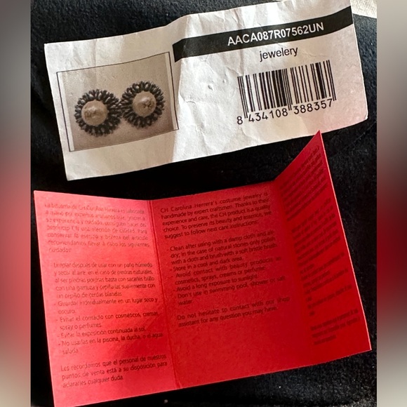 Authentic RareCarolina Herrera Flower Pearl Prata bracelet and earrings/designer - Picture 3 of 9